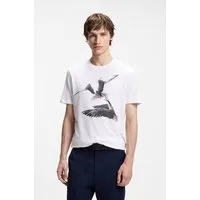 HUGO T-Shirt Dirunn Reine Baumwolle, Rundhalsausschnitt, Regular Fit