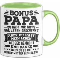 Trendation Tasse Bonus Papa Tasse Geschenk Stiefpapa Geschenkidee Für Stiefvater Du H