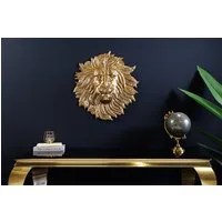 riess-ambiente Wanddekoobjekt WILDLIFE LION 35cm gold · Löwenkopf-Skulptur aus Metall (Einzelartikel, 1 St), Wohnzimmer-Accessoire · handmade · 3D Wandbehang im Tier-Design