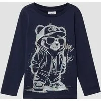 s.Oliver Langarmshirt T-Shirt Baumwoll-Longsleeve mit Silikonprint