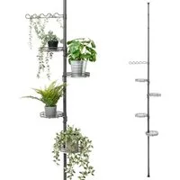 bremermann Blumenständer Teleskop-Blumenregal mit 4 Ablagen, Blumentreppe höhenverstellbar