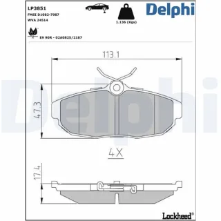 Delphi Bremsbel?ge hinten FORD AUSTRALIA Mustang Ford Mustang