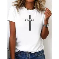 RMK T-Shirt Damen Shirt Rundhals Basic Paris