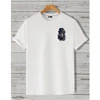 RMK T-Shirt T-Shirt Herren T-Shirt Basic Rundhals Affe Smoke Zigarette Cool aus 100% Baumwolle