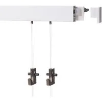 SOFT-RAIL Bilderschienenset Galerieschiene 2 Meter (1 x 2 m) COMFORT, Wandmontage, inkl. Montagematerial, Seile und Haken
