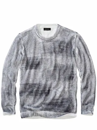 Mey & Edlich Herren Airbrush-Pullover Weiß 100 % Baumwolle