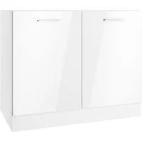 KOCHSTATION Spülenschrank KS-Milan Spülenschrank 100 cm, matte oder hochglänzende Fronten