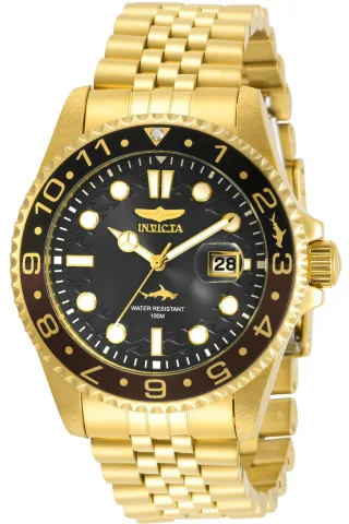 Invicta Pro Diver 30622 Herren Uhr - Quartz Bewegung - Edelstahl mit Schwarzem Zifferblatt - 43 mm