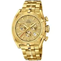 JAGUAR Quarzuhr Jaguar Herren Uhr Sport J853/2 Edelstahl, (Chronograph), Herren Armbanduhr rund, Edelstahlarmband gold, Sport