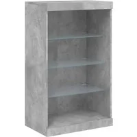 vidaXL Sideboard Sideboard mit LED-Leuchten Betongrau 60,5x37x100 cm (1 St)