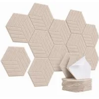 BlingBin Schallschutzpaneel sechseckige Schallschutz Wandpaneele, Akustikpaneele selbstklebend, BxL: 26x30 cm, 0,07 qm, (12er Set, 12-tlg., 300 x 260 mm) 3D Hexagon, Wandpaneele für Studio, Büro und Heimkino