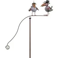 Moritz Gartenstecker Metall-Gartenstecker Vogelpaar mit Brille und Zylinder