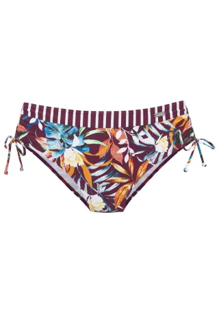 LASCANA - Venice Beach LM exkl. Sport Bikinihose mit Raffung bordeaux pri - Gr. - 38