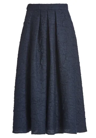 SWING - Faltenrock aus Strukturstoff navy - Gr. - 36