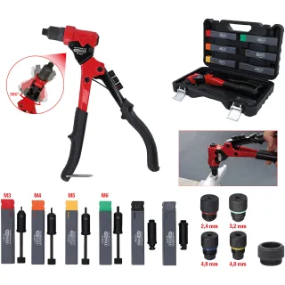 KS Tools 3 in 1 Handnietzangen-Satz, drehbar, 12-tlg. - 150.9820