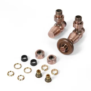 Terma Set Thermostat-Eckventil WOOD; GZ 1/2"-Ø16x2, Ø15; Kupfer; (V33110I_V33210I_2xA58502I_2xA33309 TGETME001