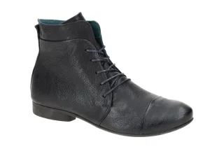 Think Damen Stiefeletten GUAD 2 Navy Blau Echtleder Ankle Boots 1,5cm Absatz