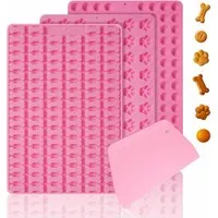 FOUORTUNATE-BEE Silikonform 3-teiliges Silikon-Backmatten-Set mit Teigschaber, (3-tlg), Backmatten für Hundesnacks, DIY-Kekse & Schokolade