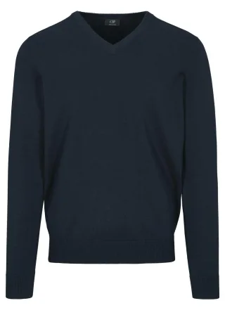COMMANDER Finest Clothing - V-Pullover, 1/1 Arm dark navy mel. - Gr. - XL