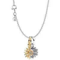 Pandora Kette mit Anhänger 68595, für Damen-Collier Silber Sonne und Mond Set