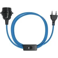 EAZY CASE Lampenfassung 3x E27 Lampensockel 5m Kabel & Schalter DIY Lampen, (1-St), Lampenaufhängung für Pendelleuchten E27 Fassung 5m Lampenkabel Blau