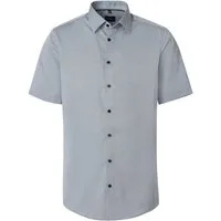 VENTI Kurzarmhemd VENTI Herren Businesshemd Kurzarm Kent Modern-Fit Silber