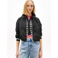 Tommy Jeans Kurzjacke TJW TIE SIDE HIGH NECK JACKET Taillenbund mit seitlichen Bindebändern