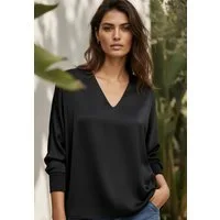 Andijamo-Fashion Schlupfbluse CHARMING Satinbluse mit dezentem Glanz