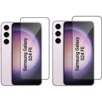 CLM-Tech Displayschutzglas 2X für Samsung Galaxy S24 FE 6,7 Zoll, Panzerglas Folie - Anti-Fingerabdruck und kratzfest -, 2 Stück, Kristallklar