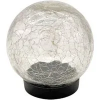 Kynast Garden LED Solarleuchte Solar Glaskugel LED Gartenleuchte Bruchglas Optik warmweiß 12cm