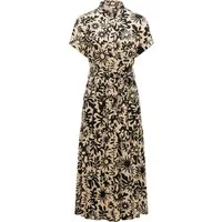 Ragwear A-Linien-Kleid Liora Print (1-tlg) Wadenlanges Kurzarmkleid mit Bindeband