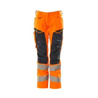 MASCOT Damen Hose mit Knietaschen ACCELERATE SAFE Hi-vis Orange / Schwarzblau 42 - 19578-236-14010-76C42