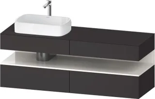 Duravit Qatego Konsolenwaschtischunterbau wandhängend Graphit Supermatt 1600x550x600 mm - QA47770228 QA4777022800010