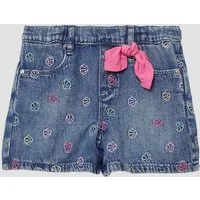 s.Oliver Jeansshorts Jeans-Hose Bestickte Jeans-Shorts im Loose Fit mit Schleifendetail