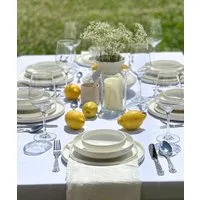 Zoha Geschirr-Set Pure Teller Set aus Porzellan in weiß (48-tlg), Porzellan, Spülmaschinengeeignet und Mikrowellengeeignet