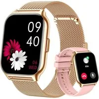 Zevelora Damen's und Herren's Telefonfunktion Fitness-Tracker IPx8 Wasserdicht Smartwatch (5,08 cm/2 Zoll, Android/iOS), mit austauschbarem weichem Silikonarmband, mit Blutdruckmessung Herzfrequenz Schlafmonitor SpO2, Sport modus