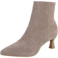 Ital-Design Damen Leder-Stiefelette mit Absatz, elegant, spitz Stiefelette (91742213) Pfennig-/Stilettoabsatz Stiefeletten in Hellbraun