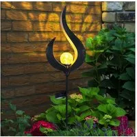 GLOBO LIGHTING Außen-Stehlampe, LED-Leuchtmittel fest verbaut, Warmweiß, Design LED Solar Leuchte Außen Beleuchtung Dekoration Steck Lampe