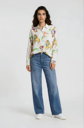 Milano Italy - oversized shirt blouse, 1/1 sleeve - Gr. - 42