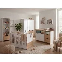 arthur berndt Babyzimmer-Komplettset Maxim, (Set, 7-tlg., Bett, Schrank, Wickelkommode, Bettkasten, Regale, Umbauseiten), komplett Babyzimmer