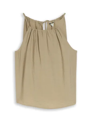 Tom Tailor - Ärmelloses Blusentop beige - Gr. - 34