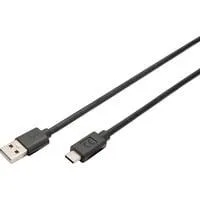 USB 2.0 Anschlusskabel USB-A > USB-C schwarz, 3 Meter, PD, Laden mit bis zu 15 Watt