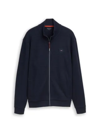 Tom Tailor - Sweatjacke mit Logo-Badge sky captain blue - Gr. - L