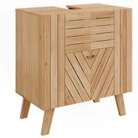 Vicco Waschbeckenunterschrank Lucie, Bambus, 60 x 65 cm mit 2 Türen (1-St)