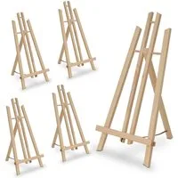 Artina Staffelei 5er Set Tischstaffelei Holz für Leinwände bis 42 cm London, Holzstaffelei Kiefernholz Tisch Staffelei zum Malen am Tisch
