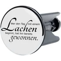 Sanilo Waschbeckenstöpsel Lachen, Ø 4.0 cm, hochwertig, universell, mit Motiv, 100% wasserdicht