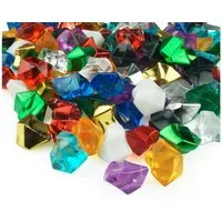 Goodymax Streudeko Kristall-Eis 25 mm Bunt Farbmix mehrfarbig gemischt 50 Stück, Ziersteine Dekosteine Granulat Diamanten Edelsteine Dekoeis