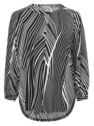 Via Appia - Bluse Rundhals 1/1 Arm Druck schwarz / ecru - Gr. - 40