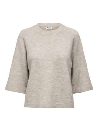 ONLY - ONLSIMONI 3/4 PULLOVER KNT NOOS Pumice Stone - Gr. - XL