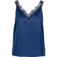 Zero Blusentop blau,Casual,Polyester,Unifarben,V-Ausschnitt,Ärmellos,Casual Fit